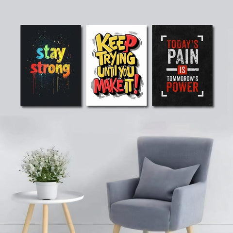 Inspirational Wall Art Prints: Set of 3 Motivational Posters for Home & Office - Twista Mall