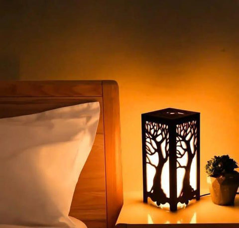 Carved Wood Tree Lamp Unique Nature-Inspired Night Light for Home Decor - Twista Mall