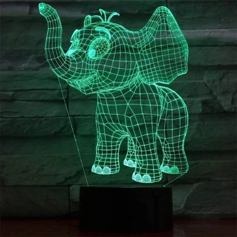 Cute Elephant 3D Illusion Night Light Adorable LED Lamp for Kids' Bedroom Decor - Twista Mall
