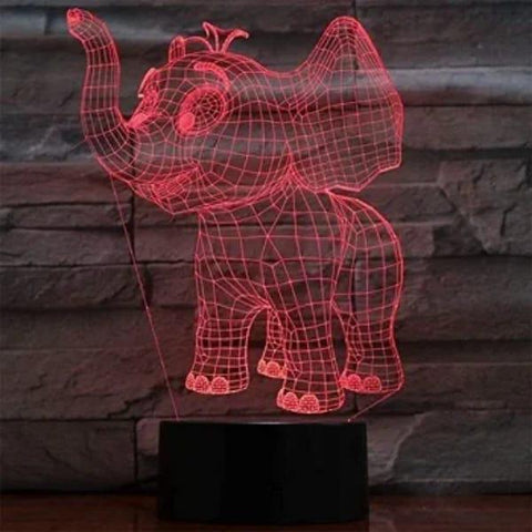 Cute Elephant 3D Illusion Night Light Adorable LED Lamp for Kids' Bedroom Decor - Twista Mall