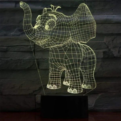Cute Elephant 3D Illusion Night Light Adorable LED Lamp for Kids' Bedroom Decor - Twista Mall