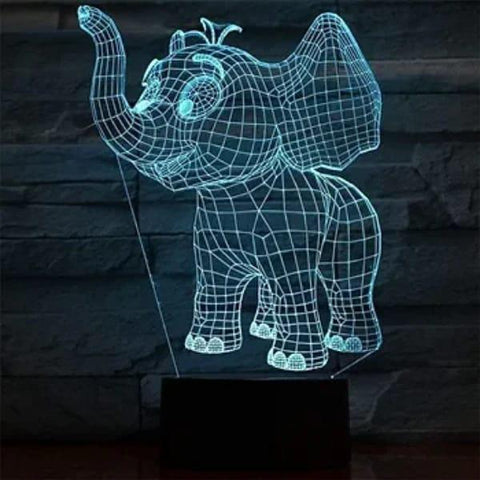 Cute Elephant 3D Illusion Night Light Adorable LED Lamp for Kids' Bedroom Decor - Twista Mall