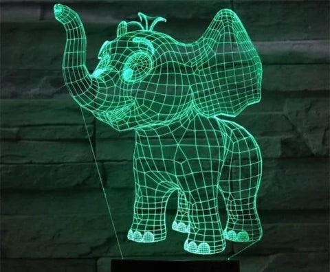 Cute Elephant 3D Illusion Night Light Adorable LED Lamp for Kids' Bedroom Decor - Twista Mall