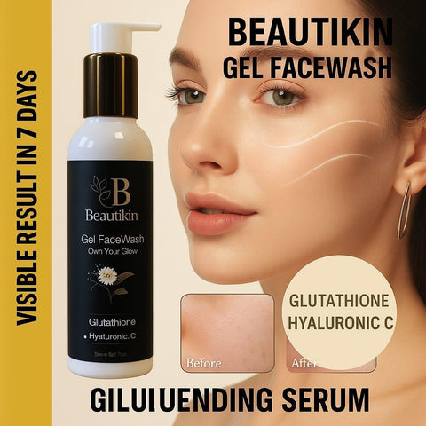 Glutathione & Vitamin C Face Wash: Beautikin for Bright Skin & Improved Texture - Twista Mall